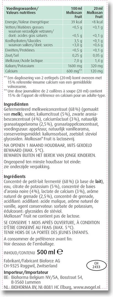A.Vogel Molkosan Fruitdrank 500ml