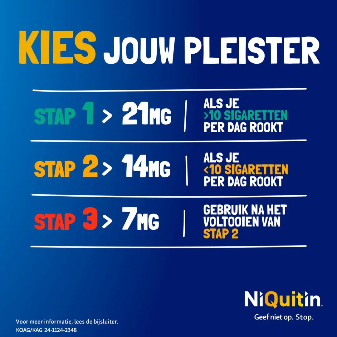 NiQuitin Clear Pleister Stap 3 7mg - 21 Stuks