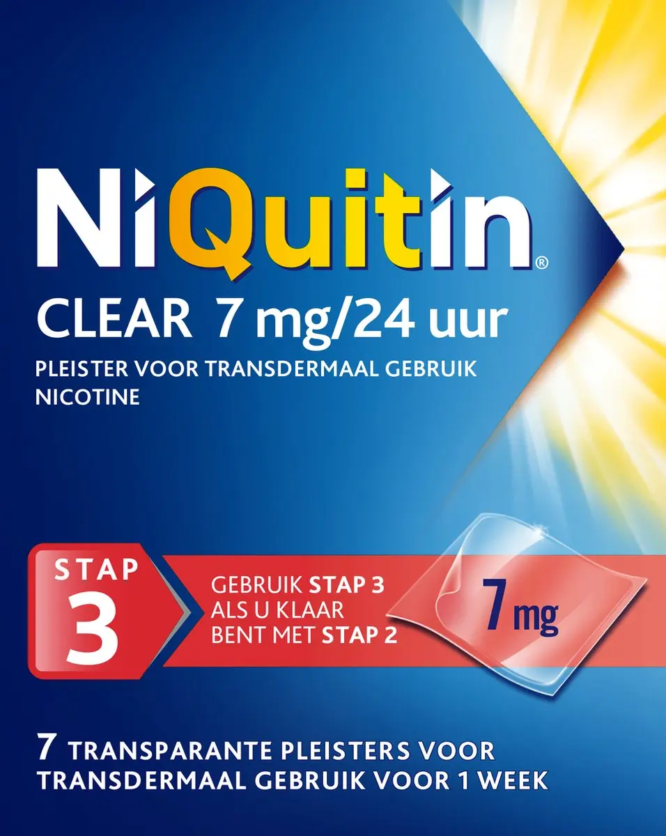 NiQuitin Clear Pleister Stap 3 7mg