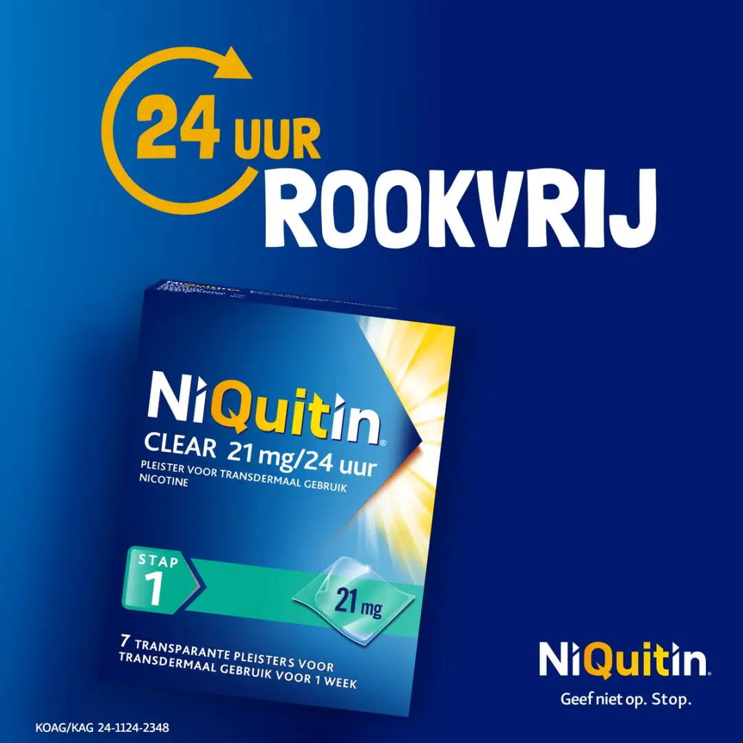 NiQuitin Clear Pleister Stap 3 7mg - 21 Stuks