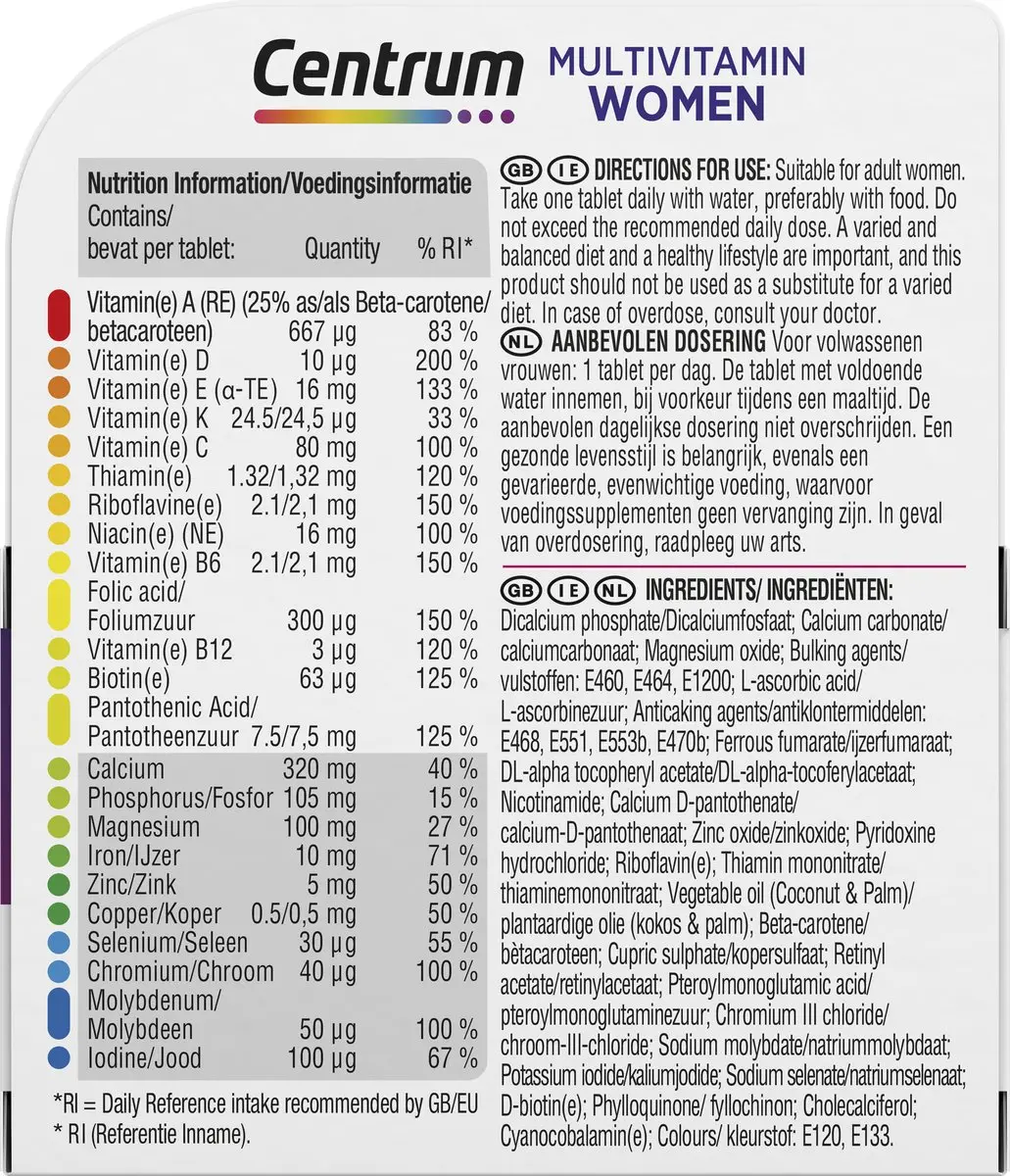 Centrum Women Multivitaminen 30 Stuks - 13V & 10M
