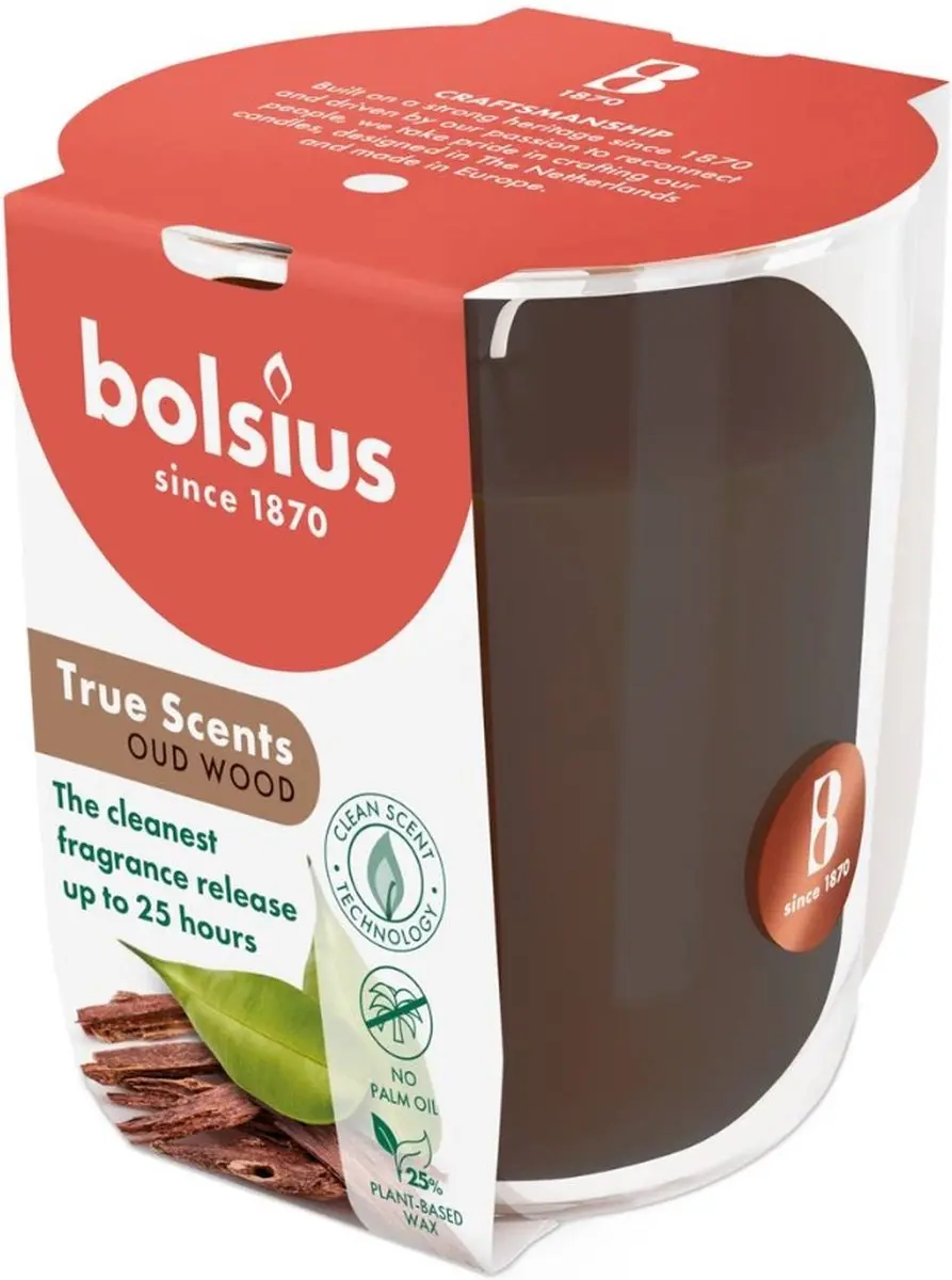 Bolsius True Scents Geurglas Oud Wood