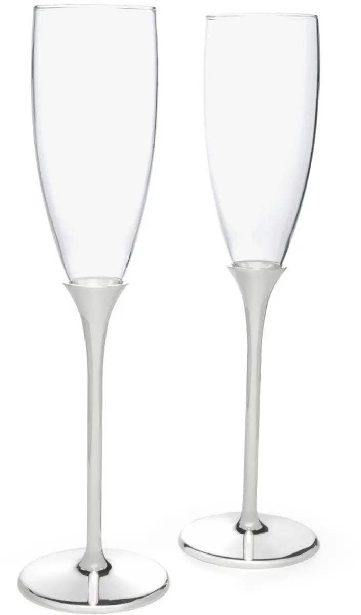 Zilverstad Champagneglazen Smooth