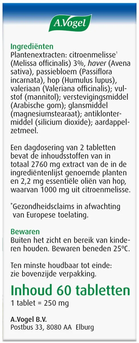 A.Vogel Nachtrust Tabletten 60 Stuks