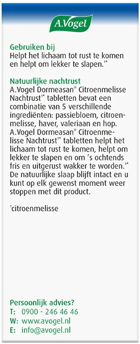 A.Vogel Nachtrust Tabletten 60 Stuks