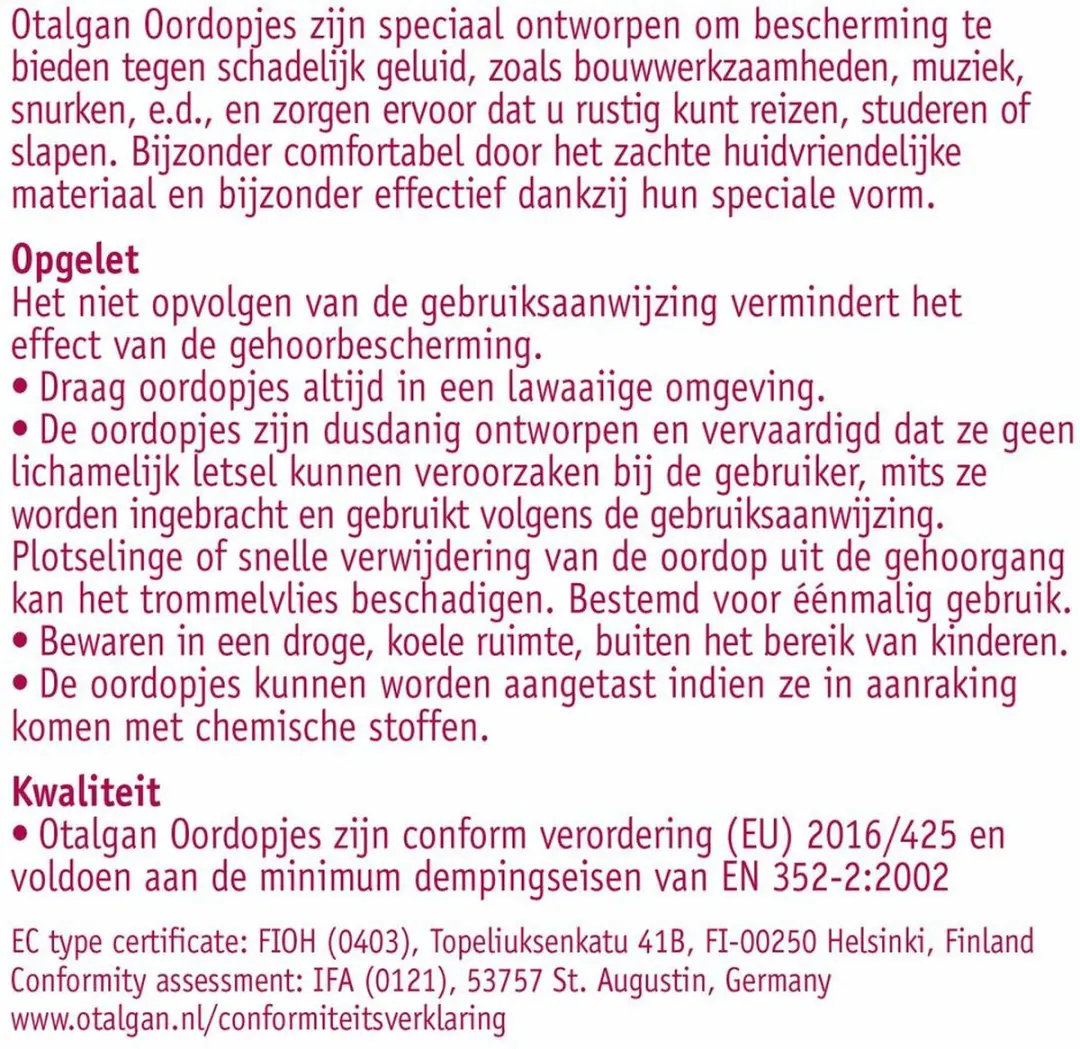 Otalgan Oordopjes Comfort 6mm - 24 Stuks