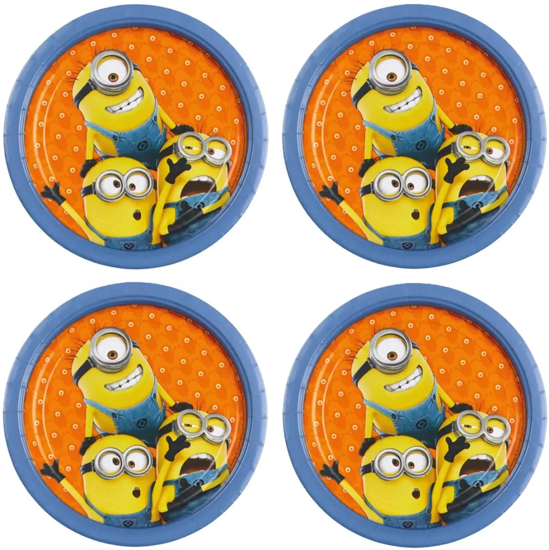 Minions Feest Bordjes - 16 Stuks - Ø23cm - Karton - Multicolor