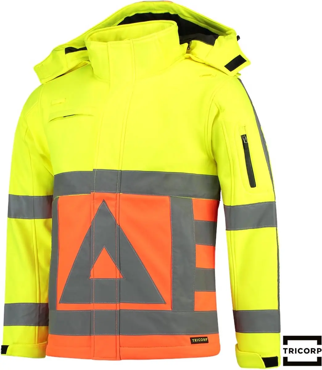 Tricorp Soft Shell Jack Verkeersregelaar 403002 - XL - Fluor Geel/Orange - afbeelding 6 van 6