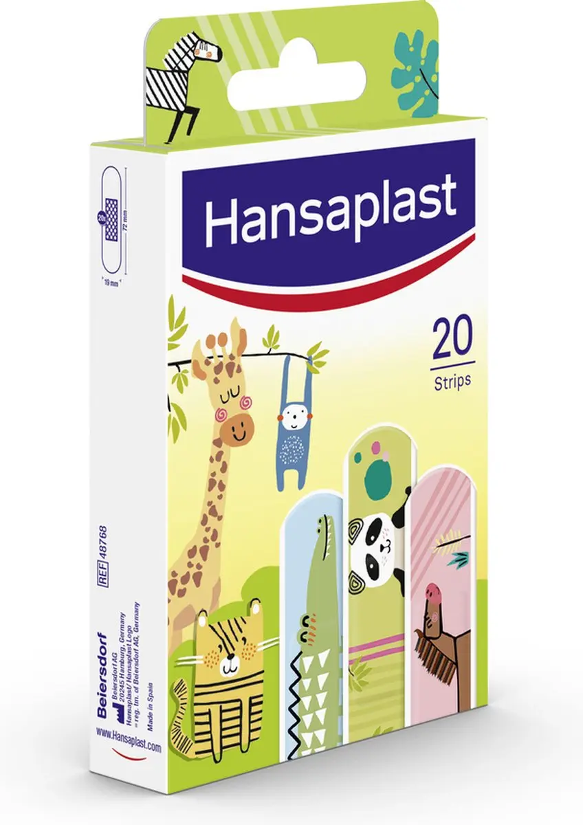 Hansaplast Kids Dieren Pleisters - 20 Stuks - Meerkleurig