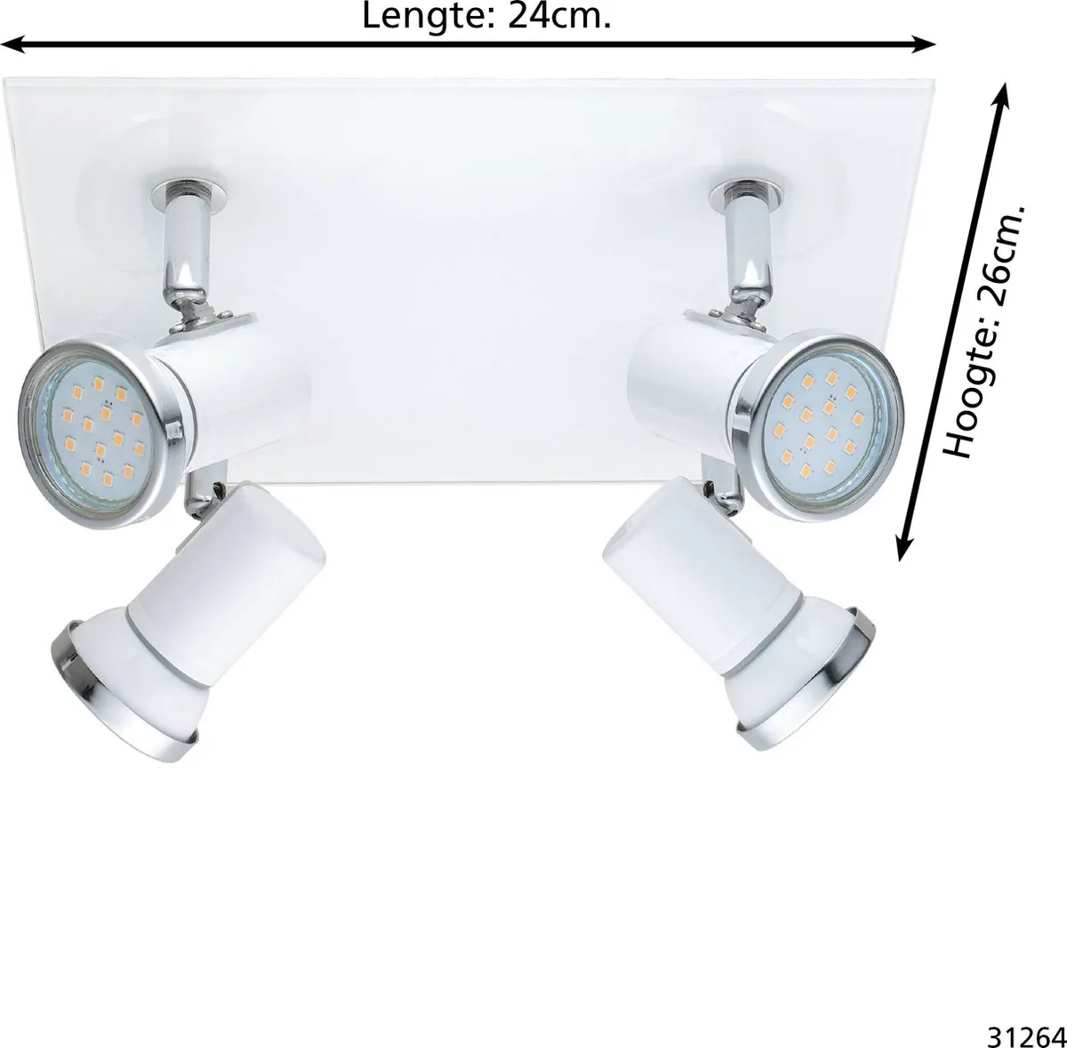 Eglo Tamara 1 Spot - 4 Lichtpunten Wit/Chroom