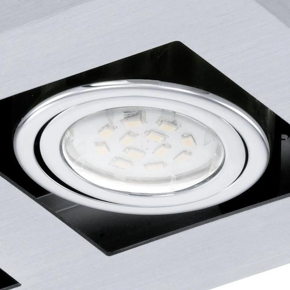 Eglo Loke 1 Opbouwlamp 2 Lichtpunten - Aluminium/Geborsteld Chroom/Zwart