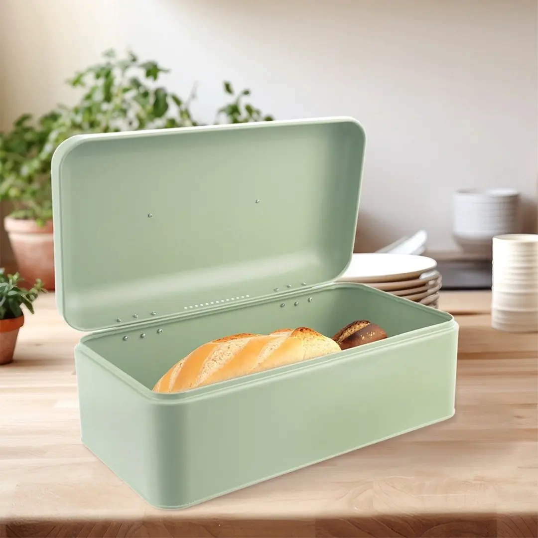 Orion Greenish Metalen Broodtrommel Groen 42,5x23x20cm