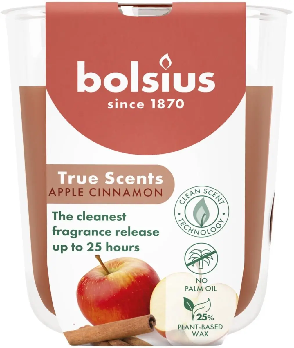 Bolsius Geurkaarsglas Appel Kaneel -