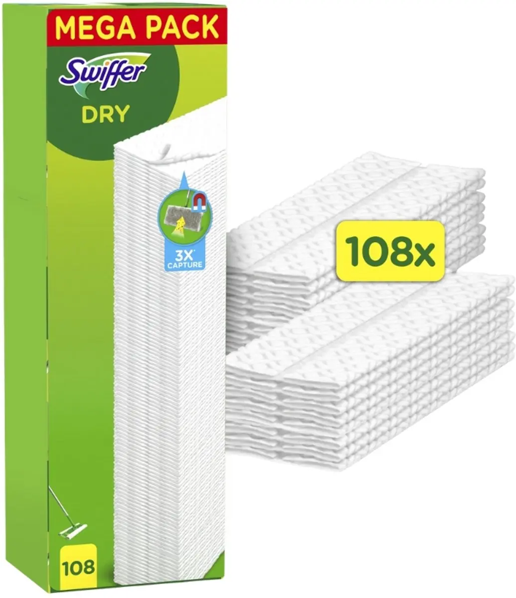 Swiffer Dry Vloerdoekjes 108 Stuks - Wit
