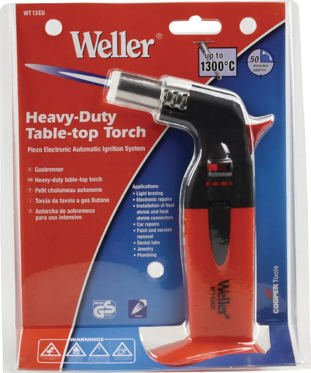 Weller WT13 EU Gasbrander - Zilver/Zwart/Rood