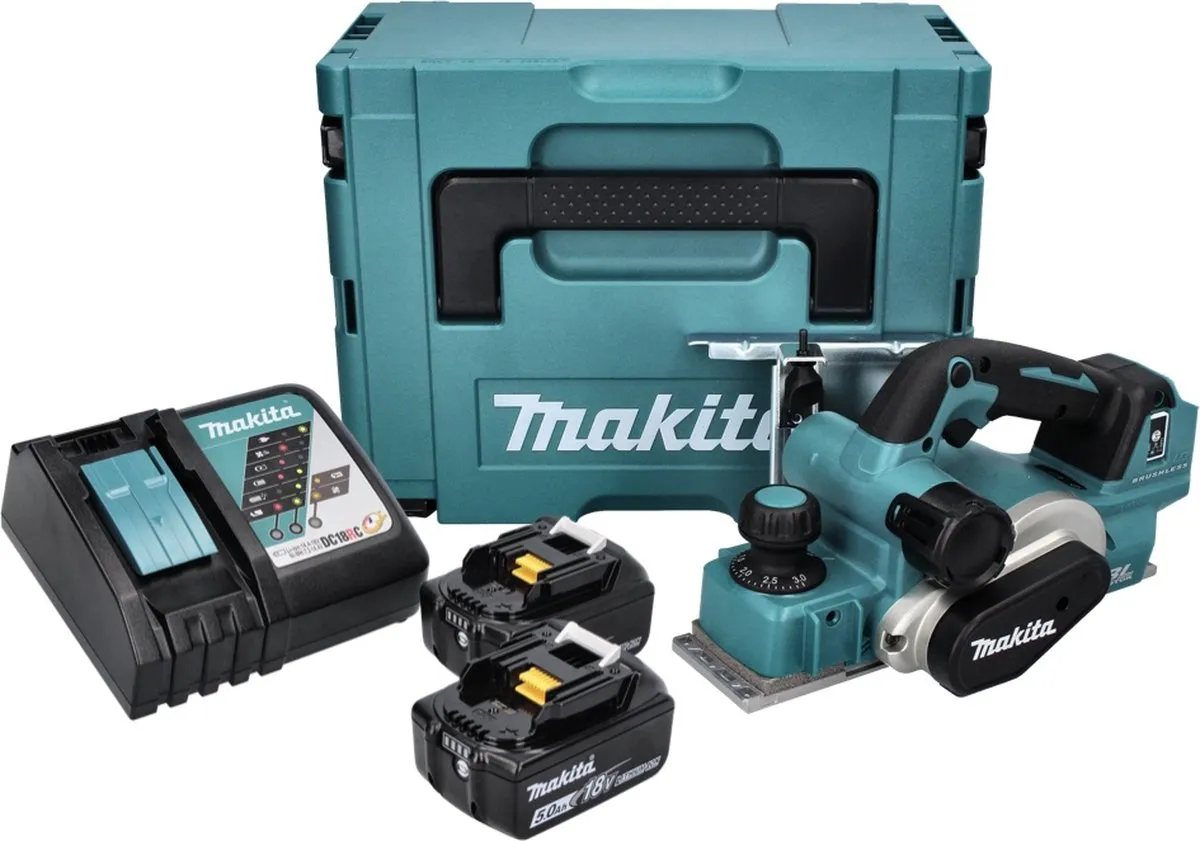 Makita DKP181RTJ Schaafmachine Set - 82mm - 2x 5.0Ah