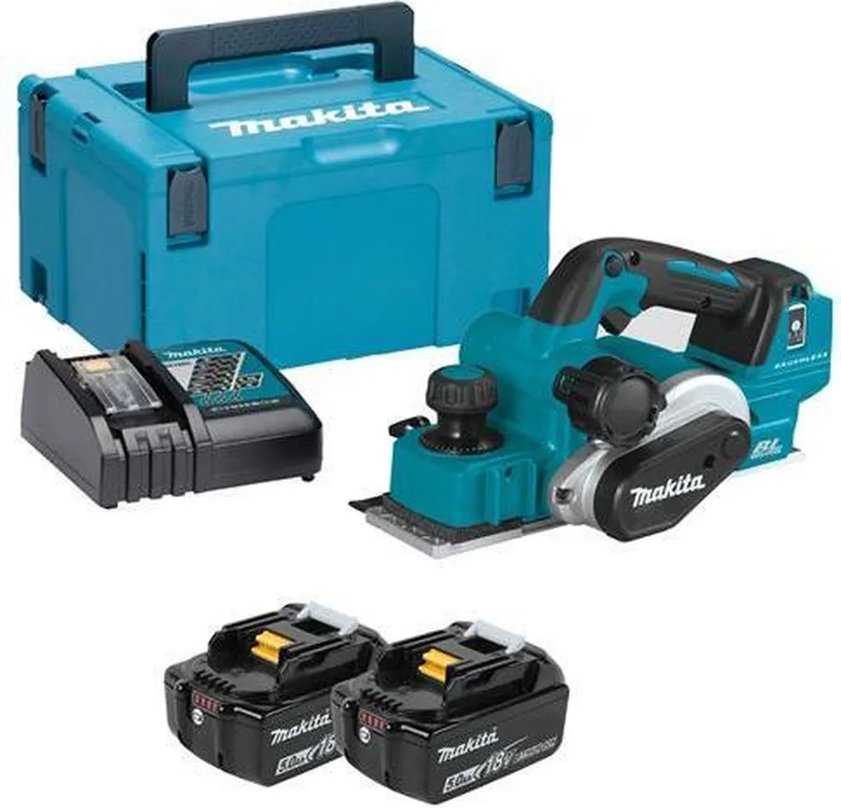 Makita DKP181RTJ Schaafmachine Set - 82mm - 2x 5.0Ah - afbeelding 6 van 6