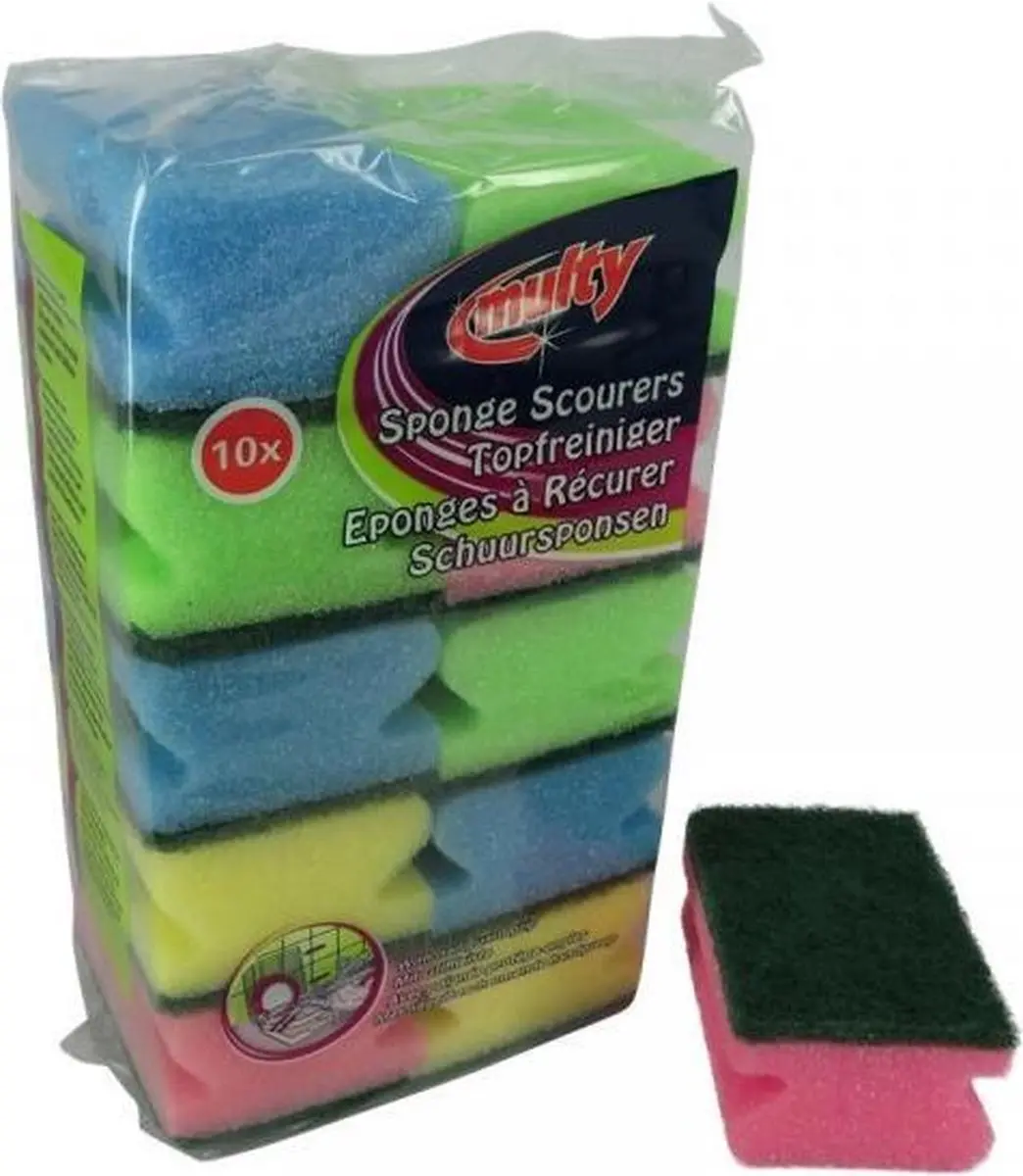 Multy Schuursponsen - 10 Stuks Multi