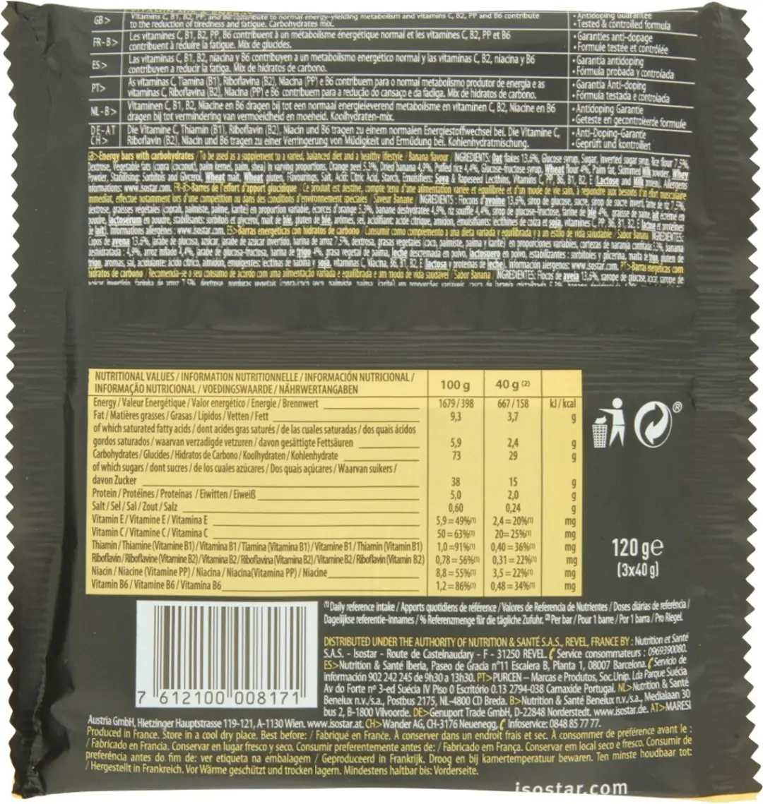 Isostar Energy Ontbijtreep Banaan 20x120g