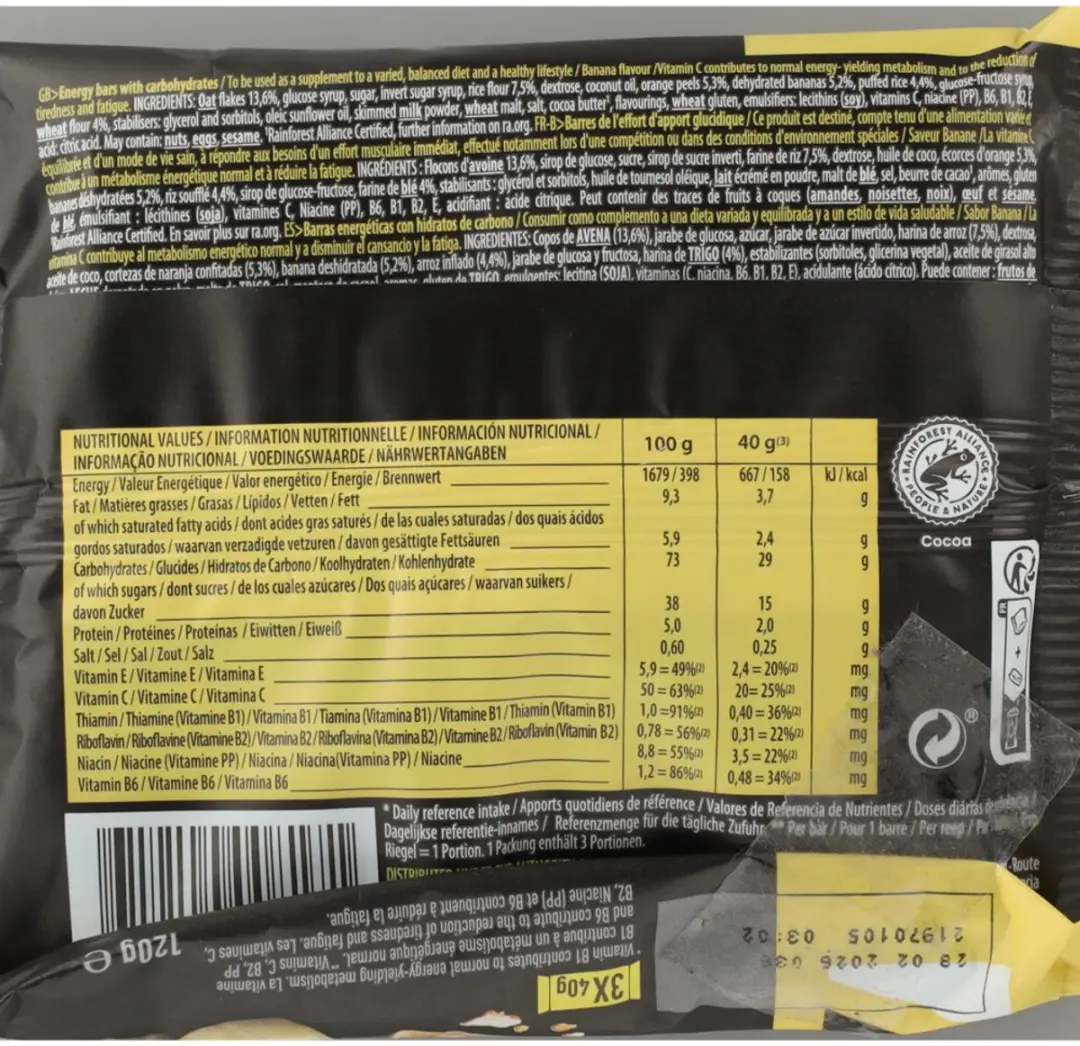 Isostar Energy Ontbijtreep Banaan 20x120g