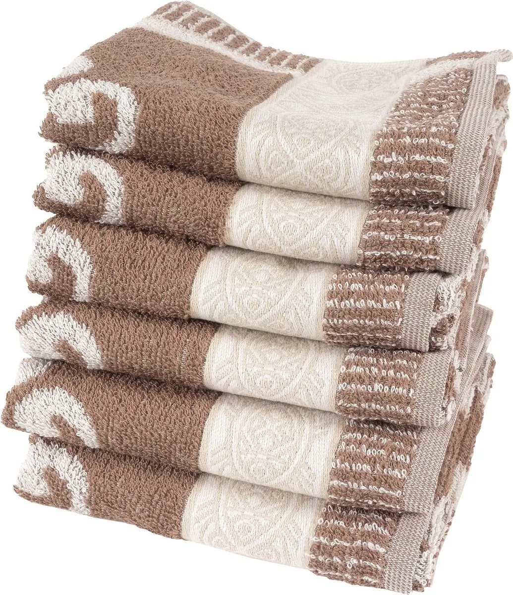 Twentse Damast Theedoeken Set 6 Stuks 60x65cm Beige