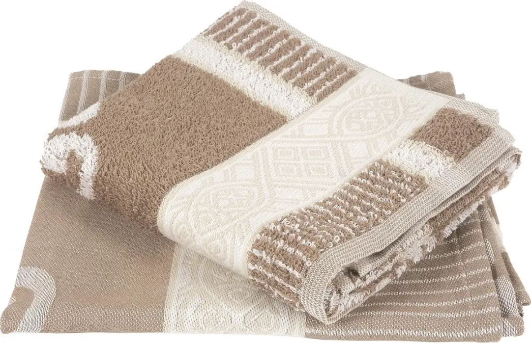 Twentse Damast Theedoeken Set 6 Stuks 60x65cm Beige