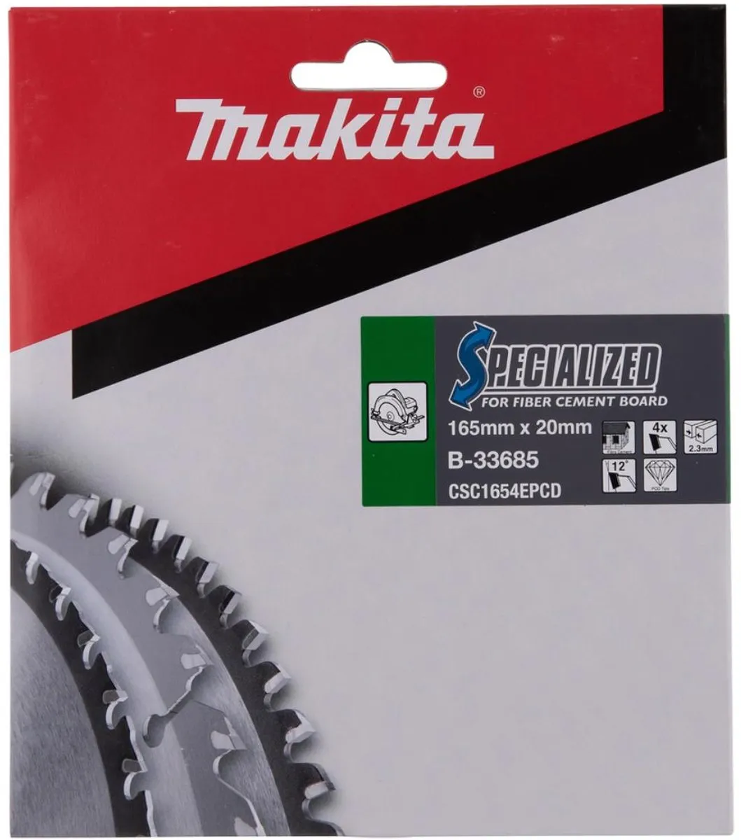 Makita B-33685 Cirkelzaagblad Vezelcement 165mm - 4 Tanden