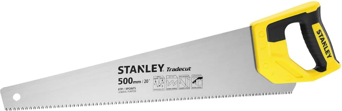 Stanley Houtzaag Tradecut Universal 500mm 8 TPI STHT20350-1
