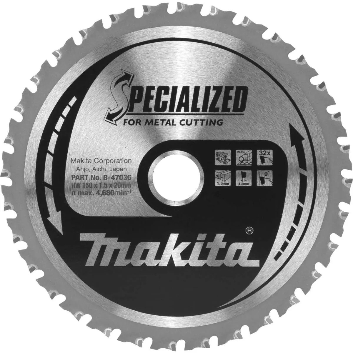 Makita B-47151 Cirkelzaagblad Metaal 150mm 32T