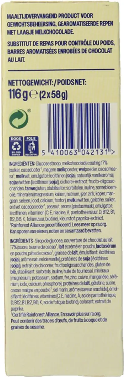 weCare Meal Replacement Bar Pindakaas Nougat 116g