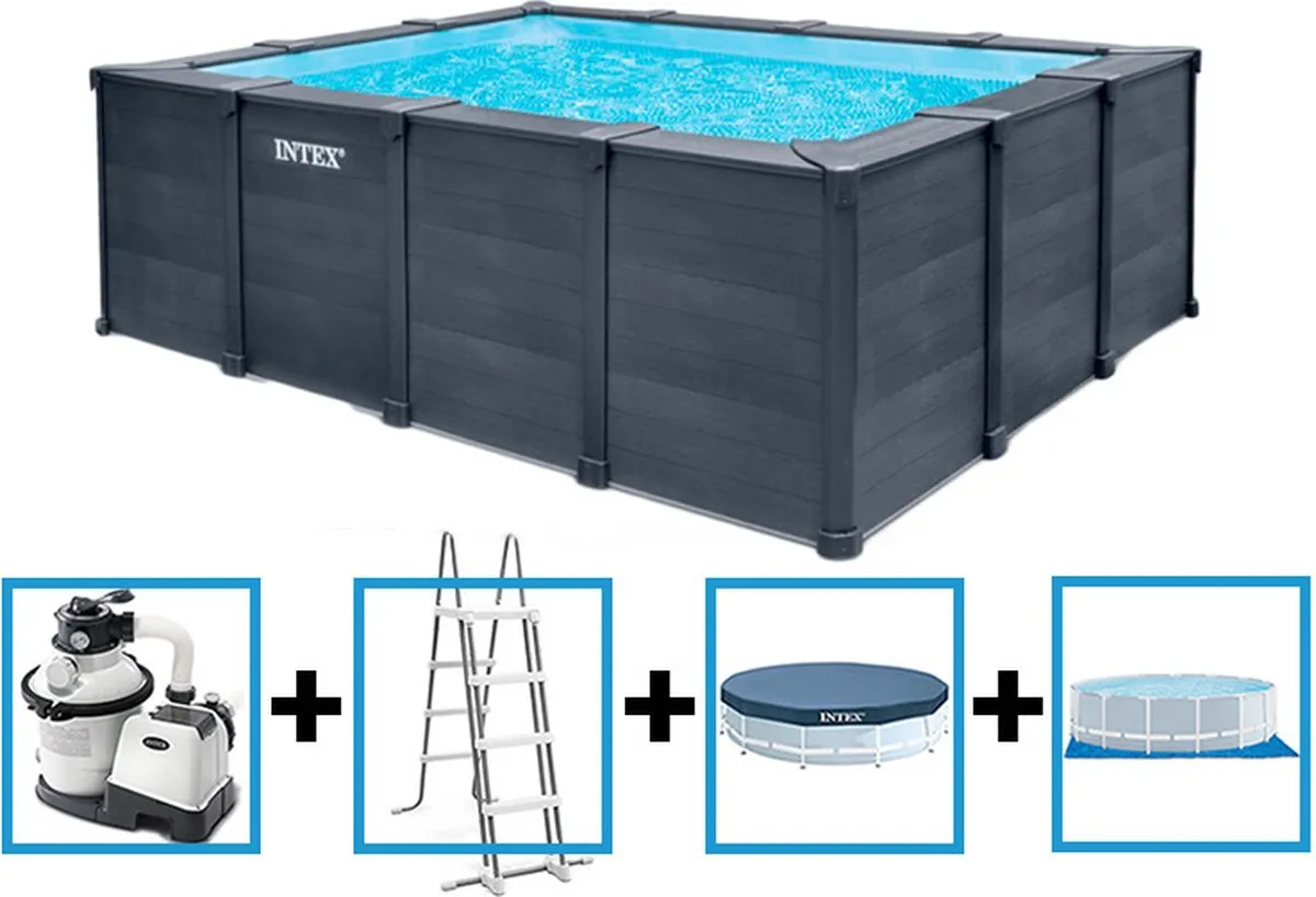 Intex Graphite Gray Panel Zwembadset 400x300x124cm - 10.091L