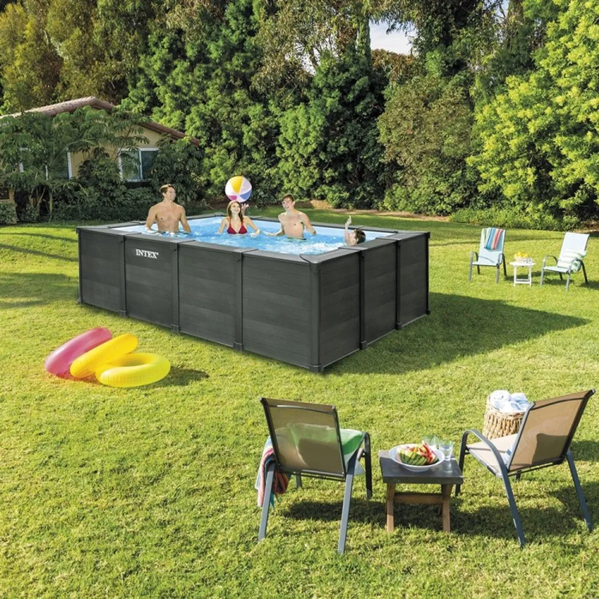 Intex Graphite Gray Panel Zwembadset 400x300x124cm - 10.091L - afbeelding 6 van 6