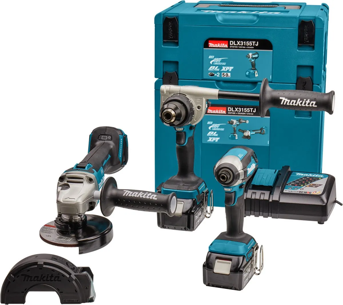Makita DLX3155TJ Combiset 18V 5.0Ah