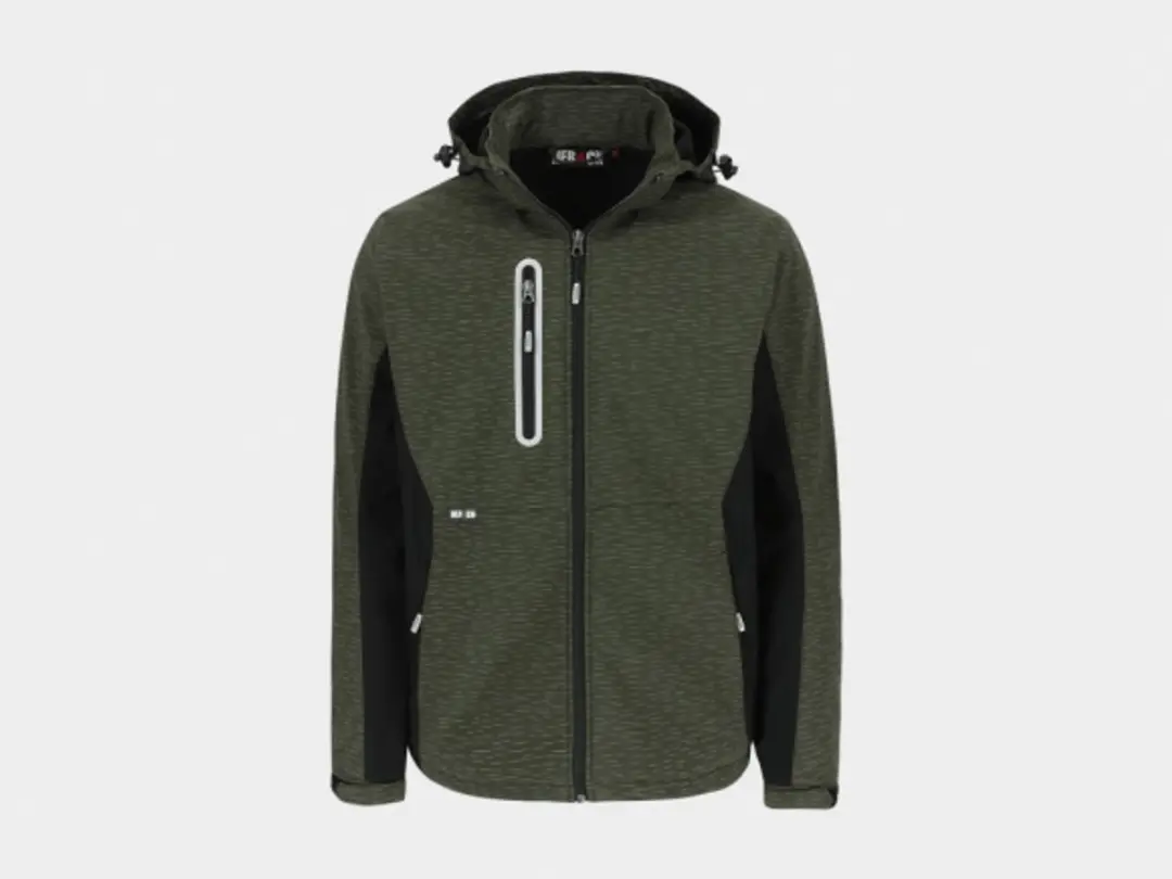 Herock Flexor Softshell Jas - L - Khaki/Zwart