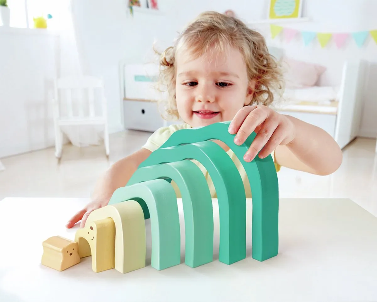 Hape Arctic IJsbeer Stapelblokken E0490A - Veelkleurig