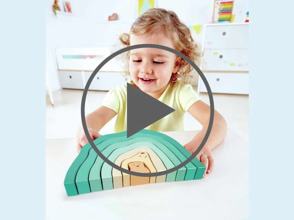 Hape Arctic IJsbeer Stapelblokken E0490A - Veelkleurig