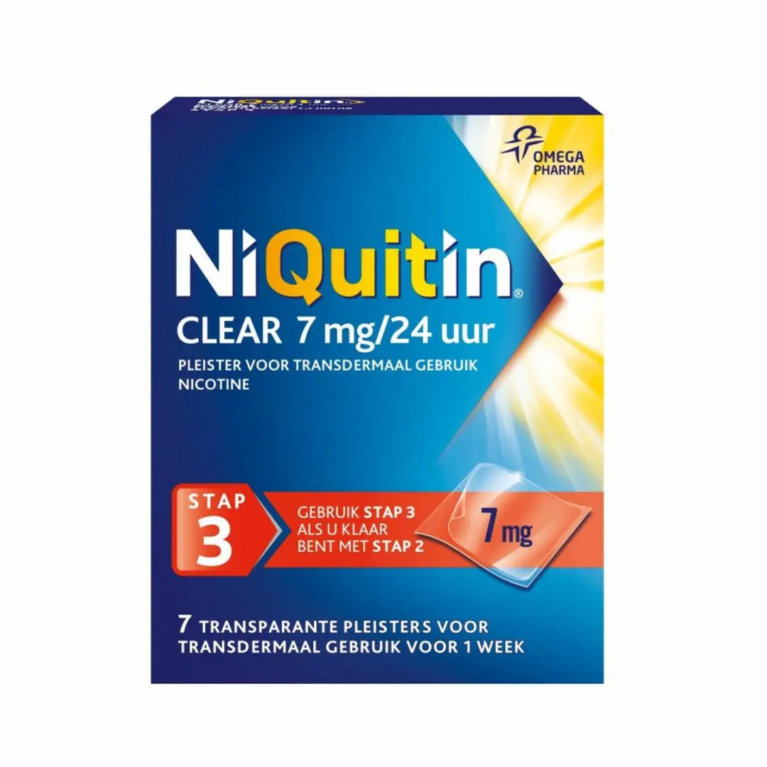 NiQuitin Clear Nicotinepleisters 7mg Stap 3