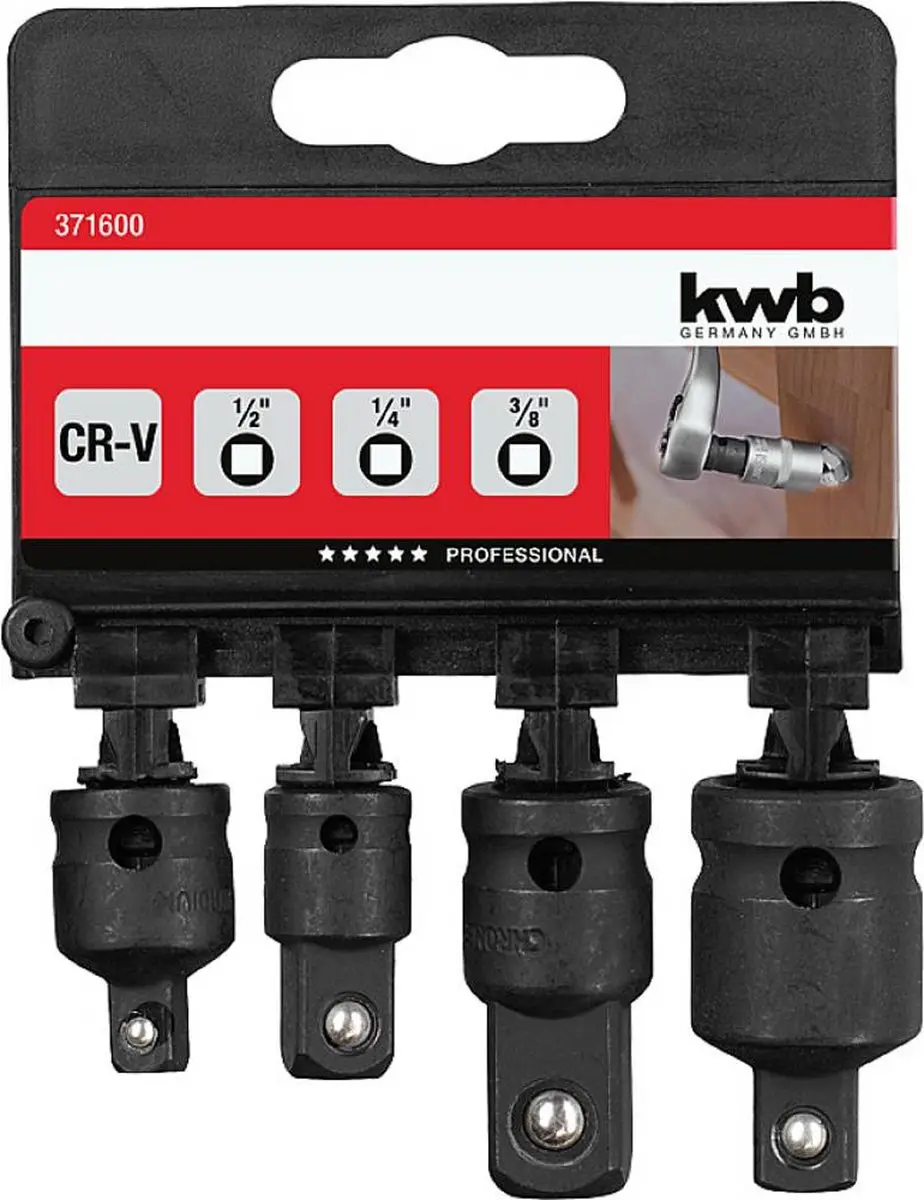 KWB Adapter voor Verwisselbare Koppen 1/4/3/8/12.5mm - 1 Stuk