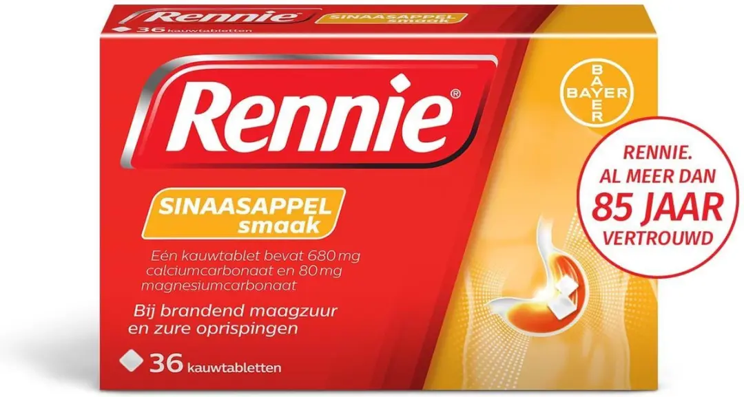 Rennie Sinaasappel Kauwtabletten 36 Stuks