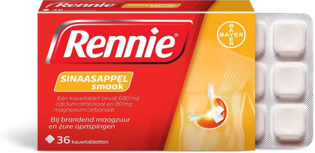 Rennie Sinaasappel Kauwtabletten 36 Stuks