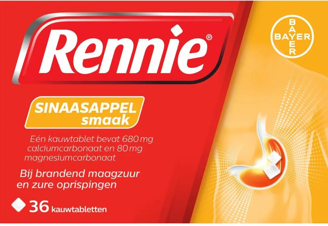 Rennie Sinaasappel Kauwtabletten 36 Stuks