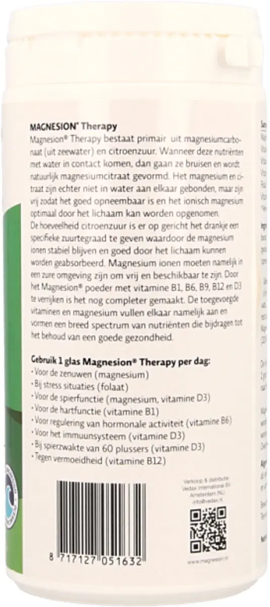 Magnesion Vedax Therapy Mineralen 175g
