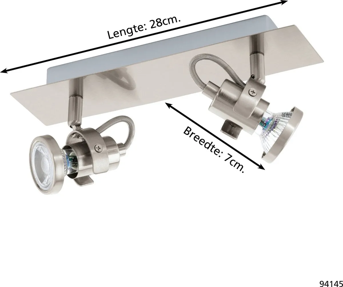 Eglo Tukon 3 Spot 2 Lichtpunten LED - Nikkelmat