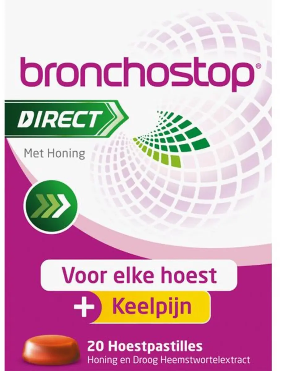 Bronchostop Hoestpastilles Direct Met Honing - 40g