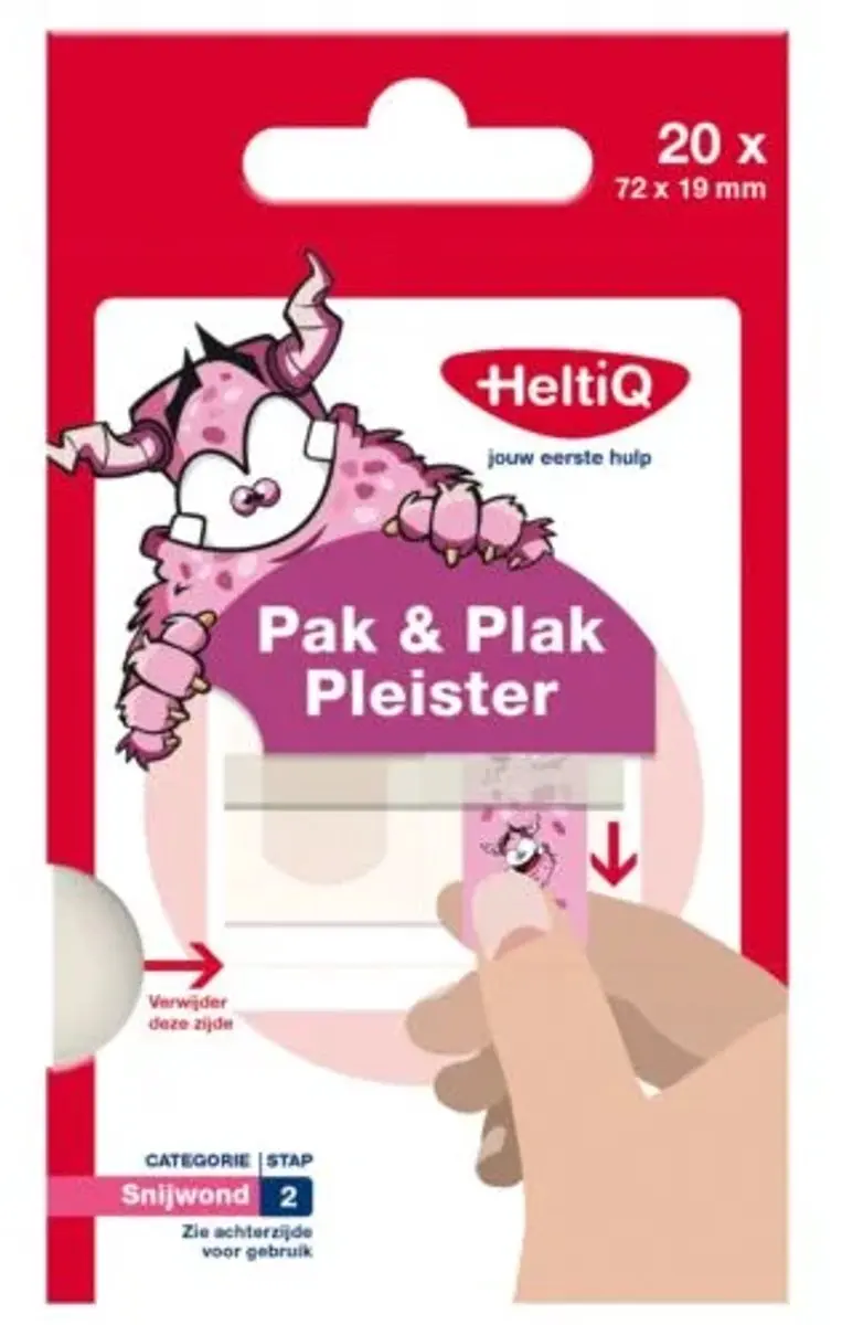 HeltiQ Pak & Plak Pleisters Roze - 20 Stuks