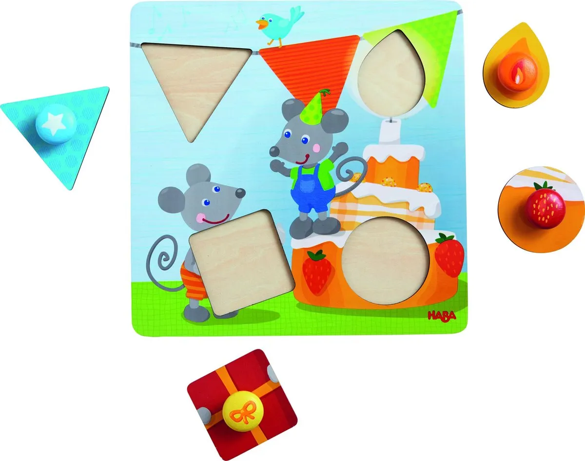 Haba Vormenpuzzel Muizenfeest Junior - 4 Stuks