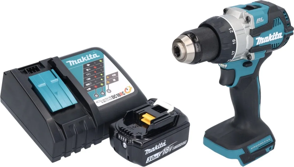 Makita DDF489RF1 Accuboormachine 18V 73Nm Borstelloos - 1x 3.0Ah Accu - afbeelding 3 van 5
