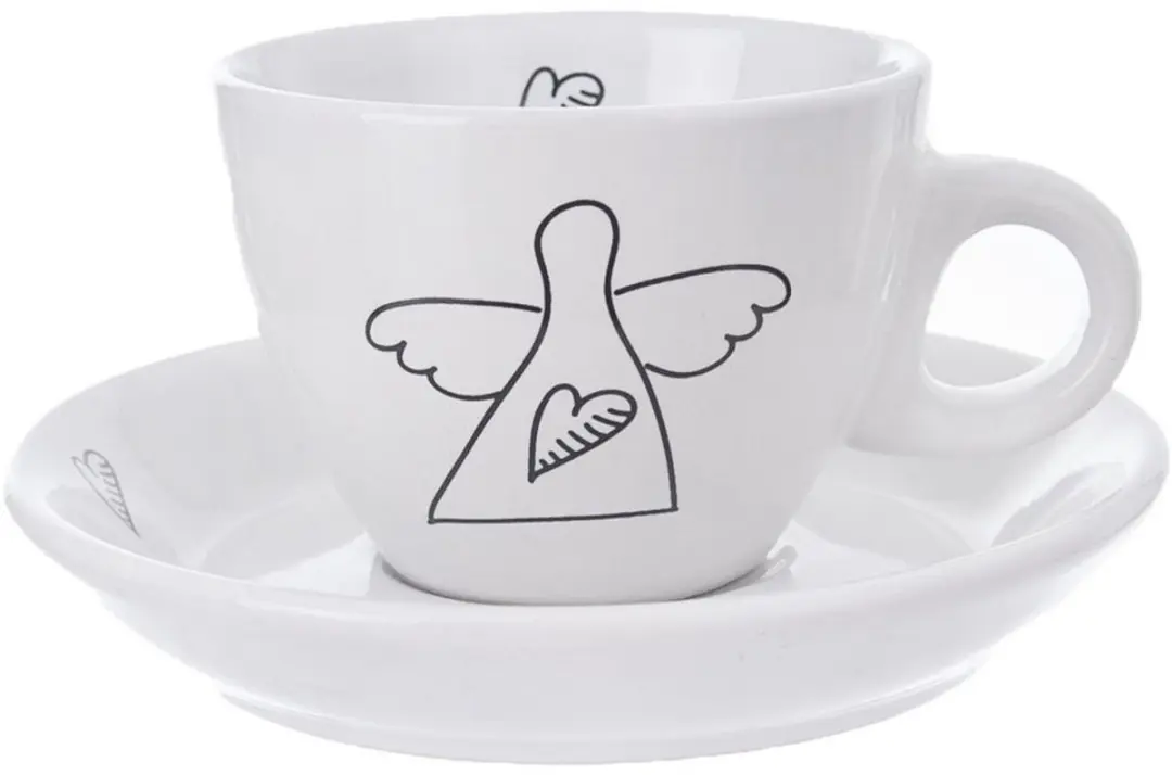 Orion Keramische Espresso Kopjes 90ml - Set van 2 - Wit