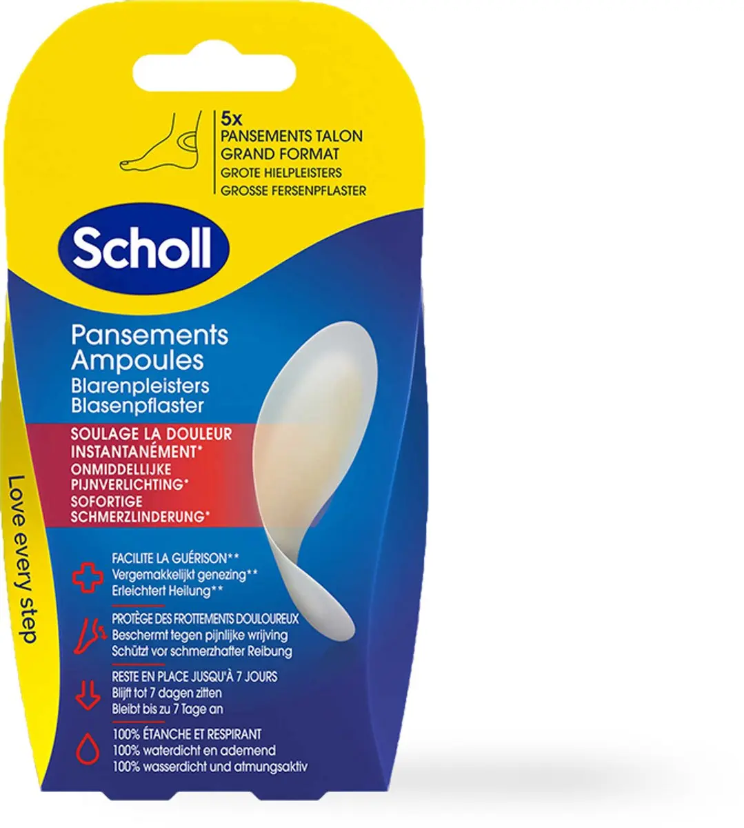 Scholl Blarenpleisters Hiel - 5 Stuks - Waterdicht & Ademend