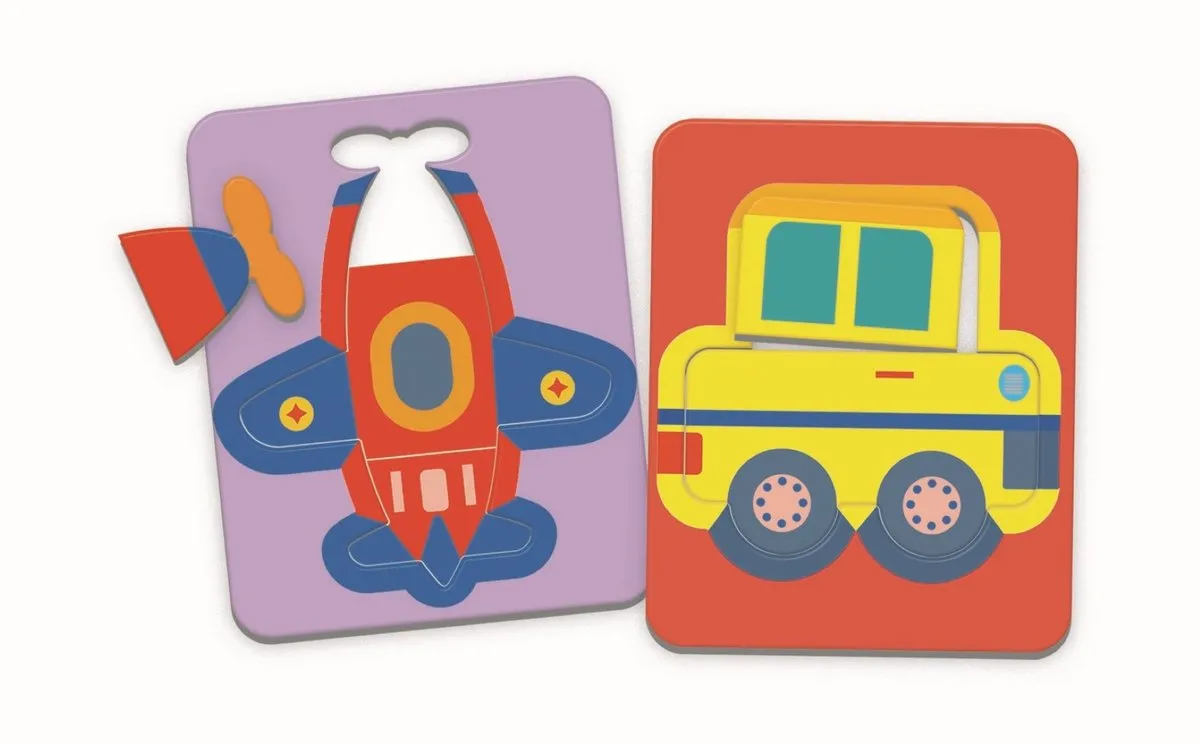 Clementoni Little Match Fun Vehicles 16718 - 6 Puzzels - 3 Stuks - afbeelding 6 van 6